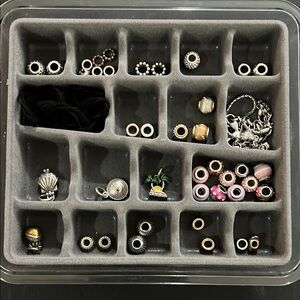 Brighton Silver and Pink Charms Bonanza! Plus a 7” chain.